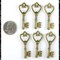 Bronze Finish Medium- Large Antiqued Style Key Charms -Set of Six - ZB-C15